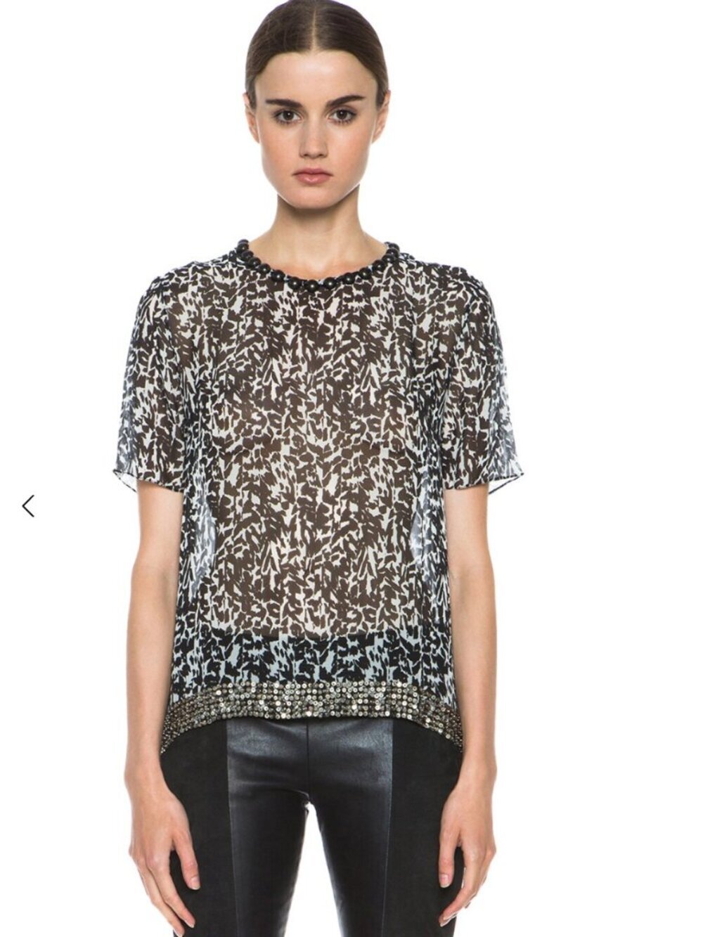 Isabel Marant Owen Silk Georgette Leopard Top